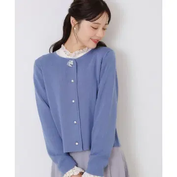 Couture Brooch [한 장으로도 멋스러운] 비쥬 버튼 니트 자켓