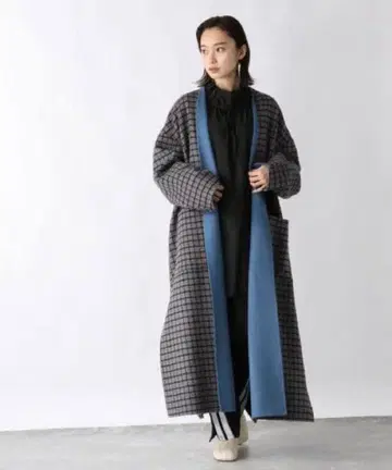 JEANASIS 노카라 리버서블 체크 코트