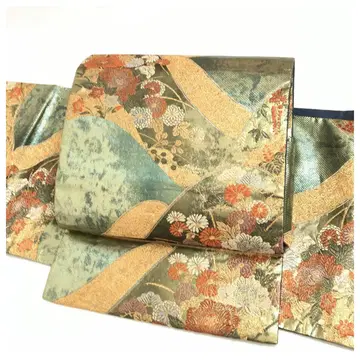 순수 실크 부착 오비 편안한 오비 금채 그린 이부식 이중 북 만들기 오비