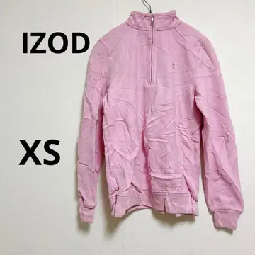 [ XS ] IZOD 핑크 하프 지퍼 후드티 옅은 핑크 겨울