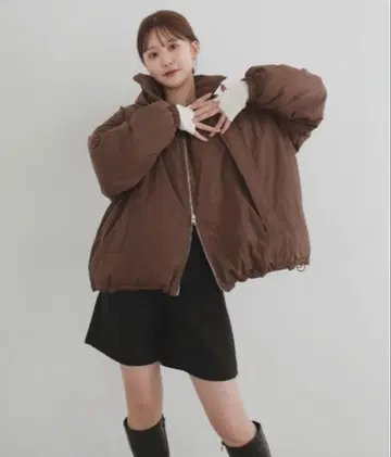 브라운 오버 사이즈 다운 자켓