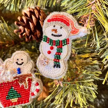 스노우맨 브로치