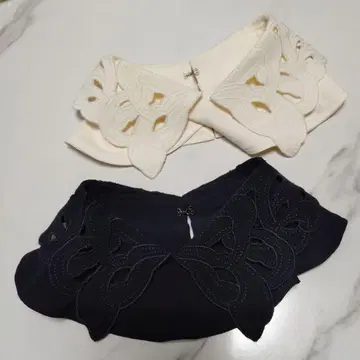 마리에 탈착식 옷깃 화이트 블랙 2개 세트