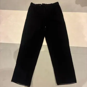 블랙 스트라이프 와이드 팬츠