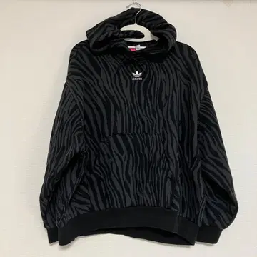 아디다스 오리지널스 후드 부착 후드티 제브라 블랙 XL 후디