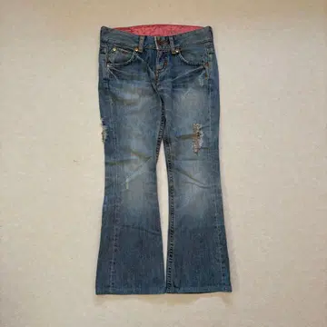 츠치야 안나 모델 꽃무늬 자수 데님 일본제