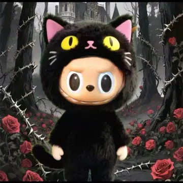 러브부 검은 고양이 봉제 인형 옷 갈아입기 17cm 인형 의류