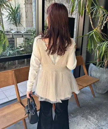 kastane 튤 도킹 튜닉 아이보리