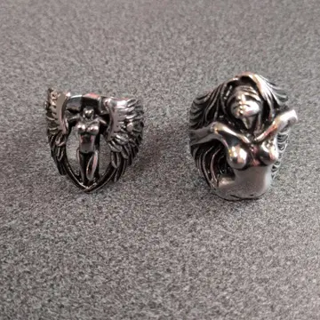 광택 스테인리스 스틸 반지