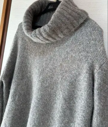 DouDou 그레이지 루즈핏 따뜻한 롱 터틀 니트