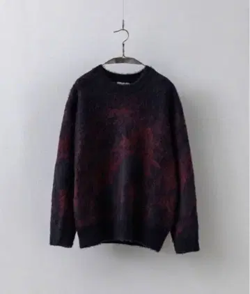 MOHAIR BLEND JACQUARD SHAGGY KNIT S 사이즈