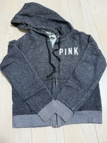 빅토리아 시크릿 핑크 후드 부착 후드티 M 그레이