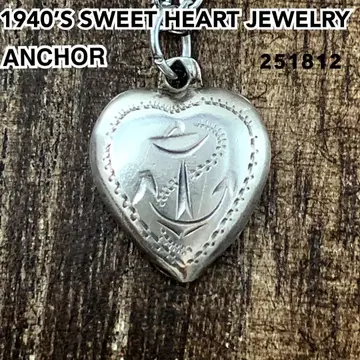 스위트하트 주얼리 앵커 실버 빈티지 목걸이 NAVY