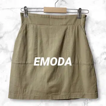T62* 에모다 하이웨스트 미니 스커트 면 100% M 베이지