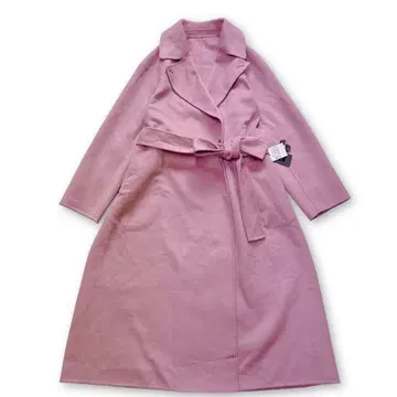 미사용 새상품 택 포함 플라스테 울 블렌드 리버 코트 핑크 벨트 리본