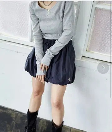 UMBRO x PUBLUX/엄브로 나일론 벌룬 미니 스커트