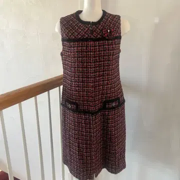 슈퍼 뷰티 트위드 원피스 빨간색 계열