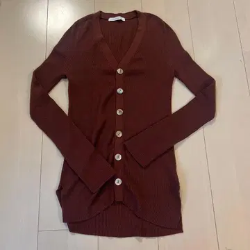 울 100% 리브 가디건 S 사이즈