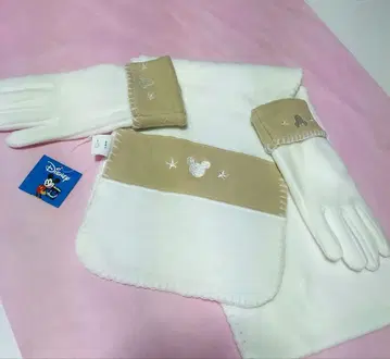 [ Disney ] 미키 자수 머플러&장갑 세트 미사용 새상품