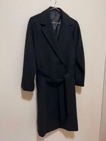 유니클로 여성용 롱 코트 블랙 M