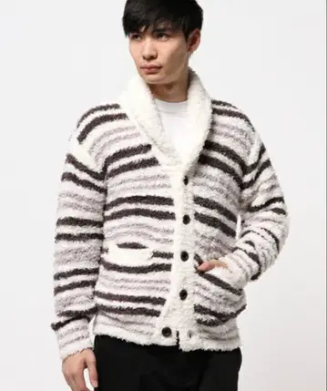 gerato pique HOMME 가디건 숄카라 보더 L