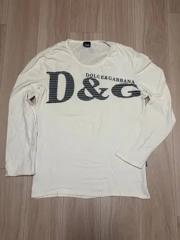 D&G 화이트 긴팔 T셔츠