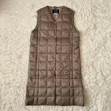 TAION 타이온 베이직 롱 다운 베스트 L 베이지