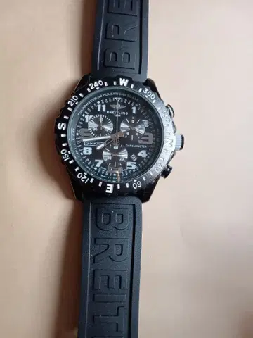 커스텀 손목시계 크로노그래프 손목시계 블랙 새상품 쿼츠