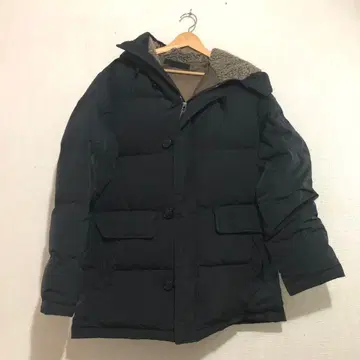 유니클로 다운90 황금비 다운 코트 보아 달린 후드 네이비 XL