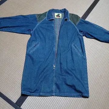 데님 자켓 집업 체크 안감