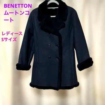 BENETTON/여성용/무스탕(페이크) 코트/블랙
