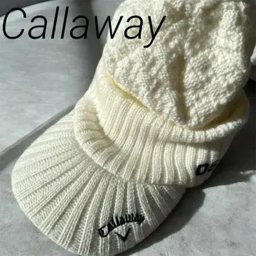 캘러웨이 골프 여성 니트 모자 프리 사이즈 화이트 [ 새상품급 ]
