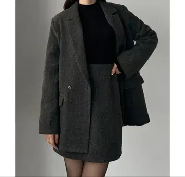 Louere 헤링본 테일러드 자켓