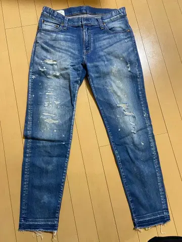 [데님 산지 쿠라시키시 코지마] 빅존 데미지 스키니 데님