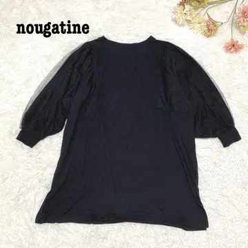 s.954 [누가티누] 7부 소매 튜닉 퍼프 슬리브 튤 블랙