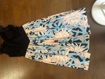 플라워 프린트 플레어 드레스 플라 댄스