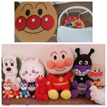 호빵맨 얼굴 테이블 꼬마 의자 호빵맨 봉제 인형