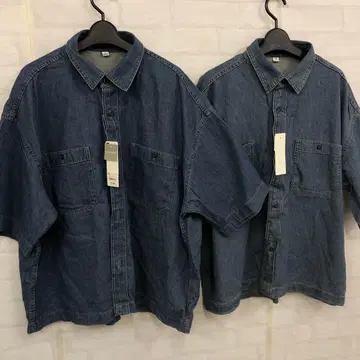 즉시 결제 새상품 GU 지유 데님 박스 워크 셔츠 2개 세트