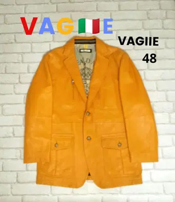 VAGIIE 바지예 오렌지 양가죽 레더 테일러드 자켓