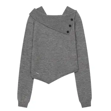 misekiseoul Oblique line button knit