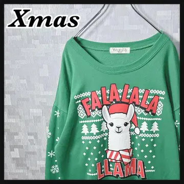 크리스마스 루돌프 트레이닝복 맨투맨 여성용 XL 그린 그린 컬러