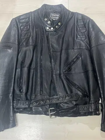 천연 가죽 싱글 라이더 자켓 블랙