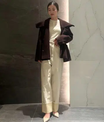 오늘만 가격 인하 [ 새상품 ] 에스트네이션 빅칼라 숏코트