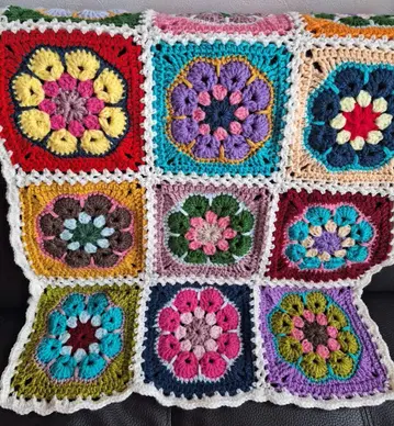 손뜨개질 모티브 담요