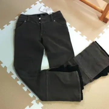 핑크하우스 다크 브라운 프린지 플레어 팬츠 S