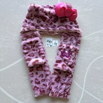 USJ 한정판 헬로키티 레오파드 무늬 머플러 햇