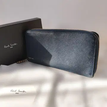 Paul Smith 라운드 지퍼 다크 블루 장지갑