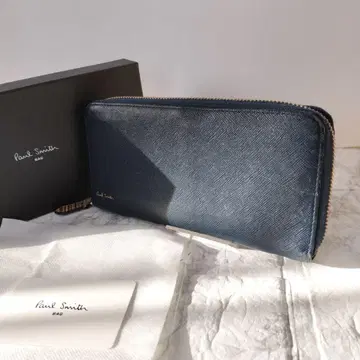 Paul Smith 라운드 지퍼 다크 블루 장지갑