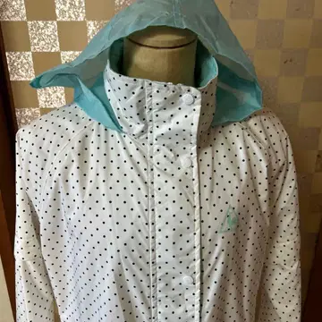 르꼬끄 물방울 패턴 무릎 기장 우비 후드 부착 L 사이즈입니다