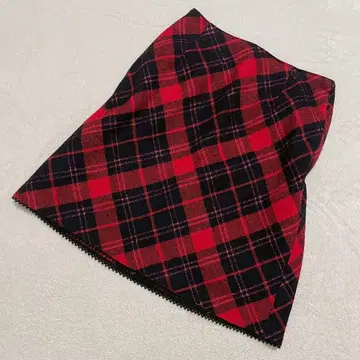 00s Y2K 타이트 미니 스커트 타탄 체크 울 혼방 바블리 레트로